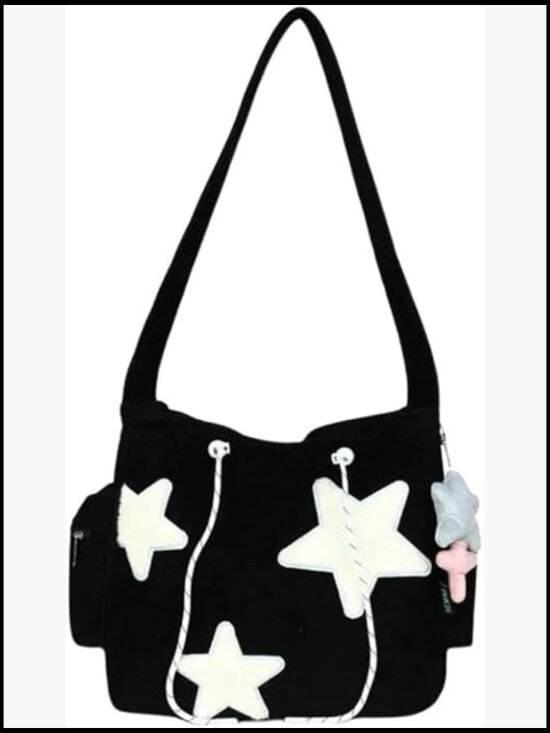 Handbags - Corduroy Crossbody Bag Y2K Aesthetic Messenger Shoulder Hobo Tote Work College